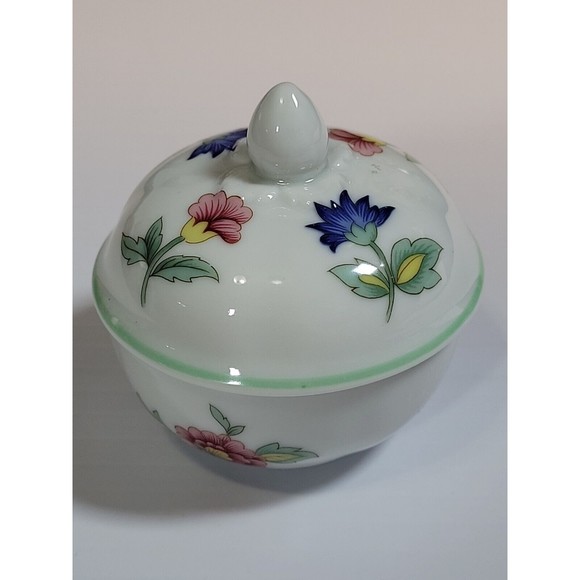 Vintage Heinrich Villeroy & Boch Indian Summer Round Lidded Trinket Box - Picture 1 of 3